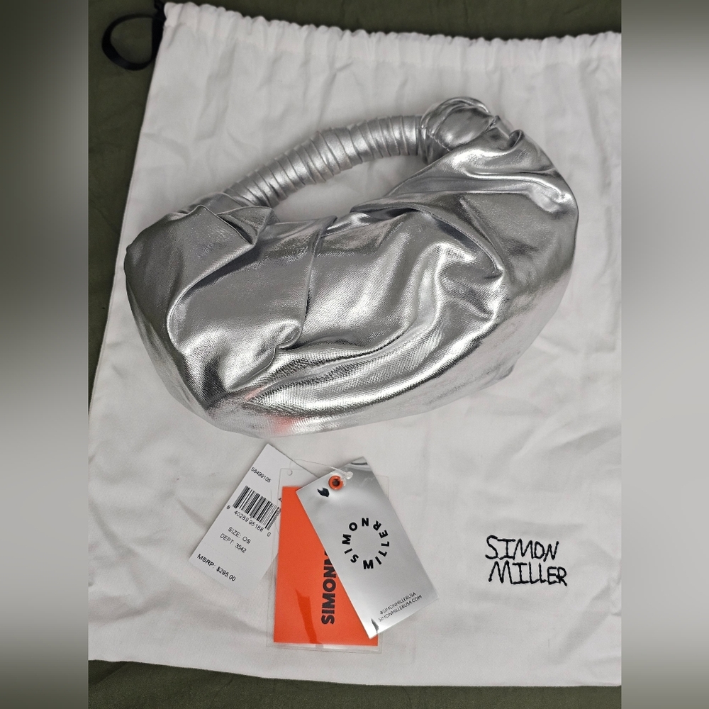 NWT Simon Miller Metalic Silver Lopsy Bag